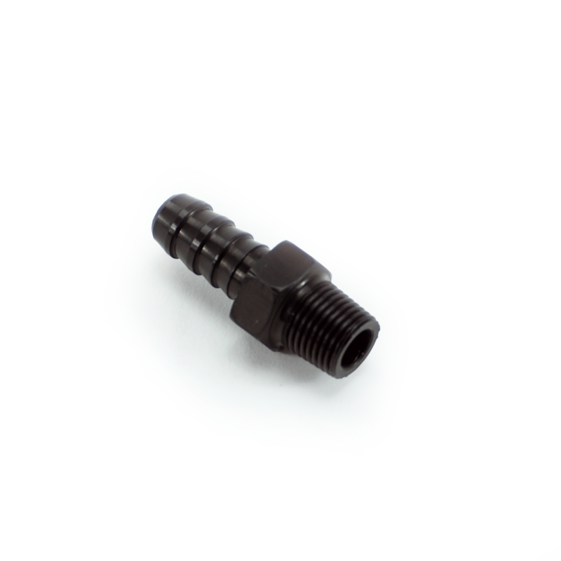 PHR 1/8 NPT male to 5/16 hose barb, Staight, Aluminum, Anodized Back