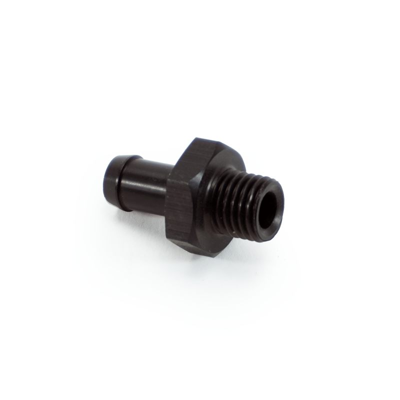 PHR M12 X 1.5 to 5/16 barb fitting, Straight, Aluminum Anodized Black