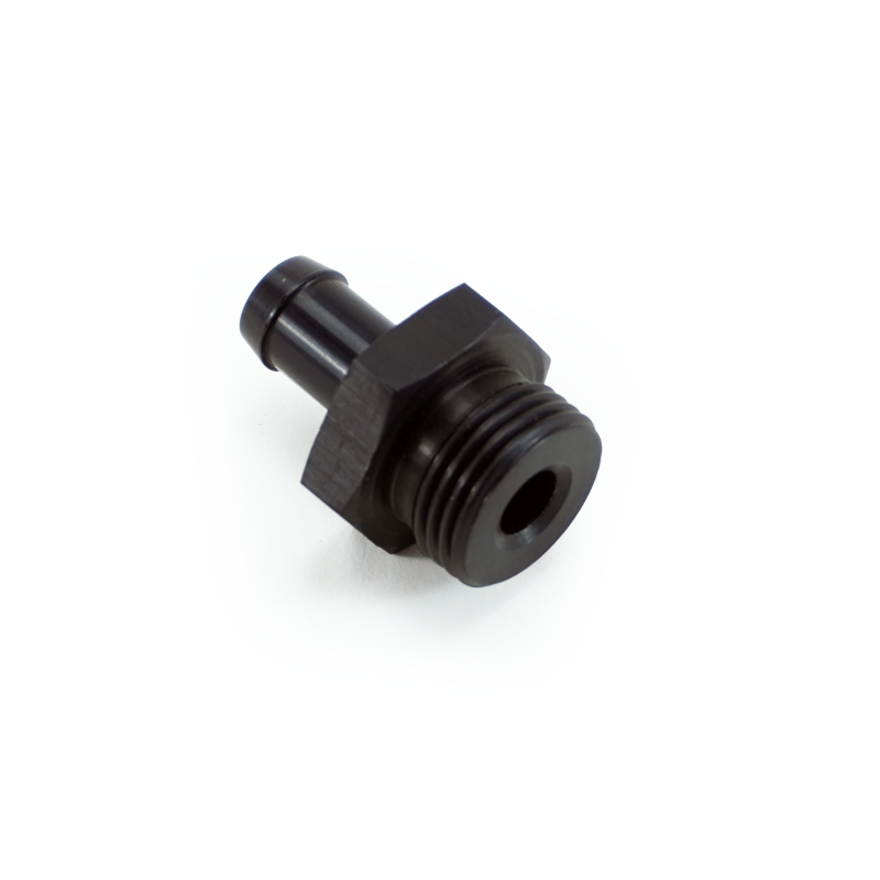 PHR M18 X 1.5 to 3/8 barb fitting, Straight, Aluminum Anodized Black