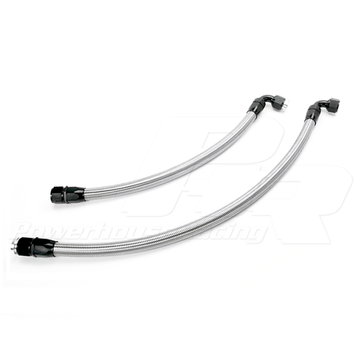 PHR -12 Breather Lines for XTM Tank RHD to Stock TT Valve Covers, Stainless lines, black hose ends