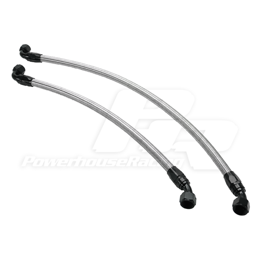 PHR Breather Lines For SC300 Breather Kit, Black Hose Ends, Stainless Line