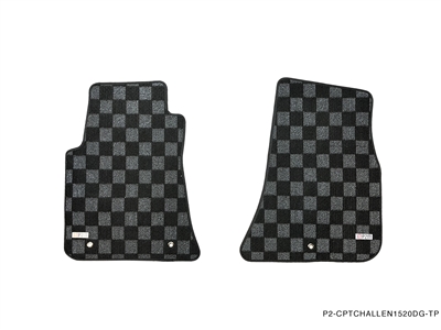 P2M DODGE CHALLENGER 2015-20 RACE FLOOR MATS: DARK GREY