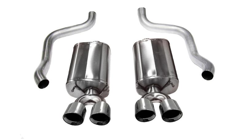 CORSA Performance Touring Axle-Back Exhaust System - Dual Center Rear Exit - Incl. Muffler/Pipes/Clamps/Single 4.5in Black Pro Series Tips 14943BLK