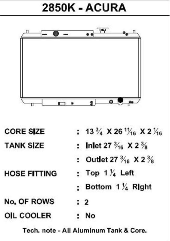 CSF Performance Radiator - 2 Row Design 2850K