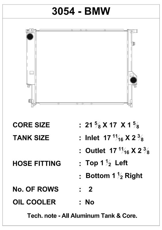 CSF Performance Radiator - 2 Row Design 3054