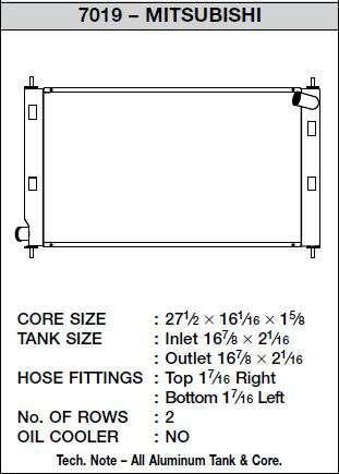 CSF Performance Radiator - 2 Row Design 7019