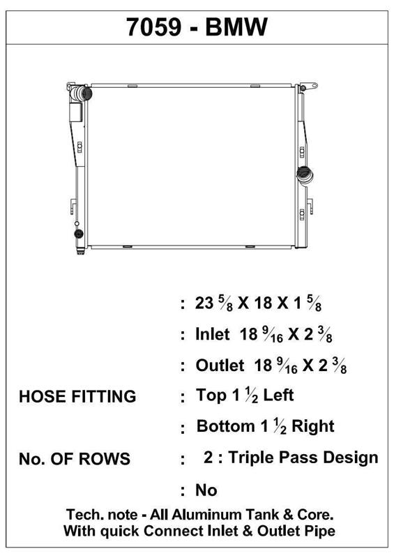 CSF Performance Radiator - 2 Row Design 7059