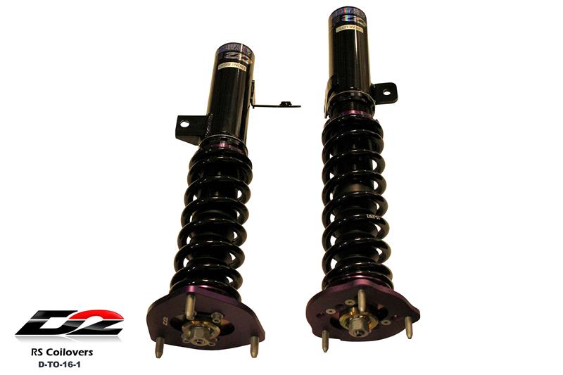 D2 Racing RS Series Coilovers - Front Camber Plate/Rear Top Mount (PBM) D-TO-16-1-RS