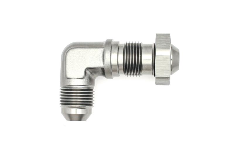 DeatschWerks Bulkhead 90Deg Adapter Fitting - Incl Nut 6-02-0711