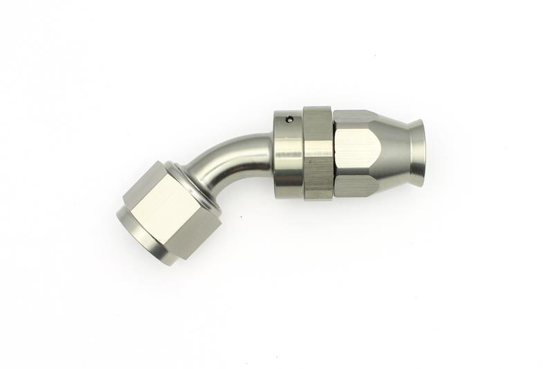 DeatschWerks PTFE Swivel 45Deg Hose End - Incl 1 Olive Insert 6-02-0855