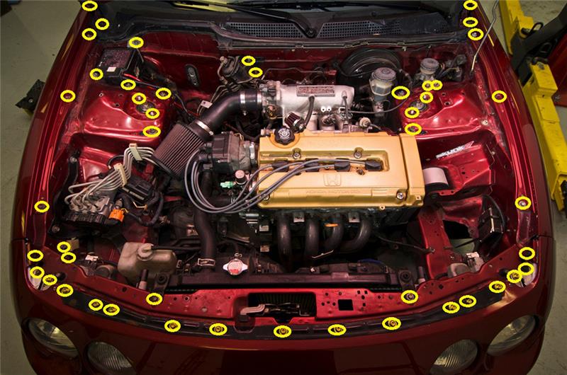 Dress Up Bolts Engine Bay Titanium Bolt Kit for Acura Integra DC - True Burnt Ti HON-011-Ti-TB