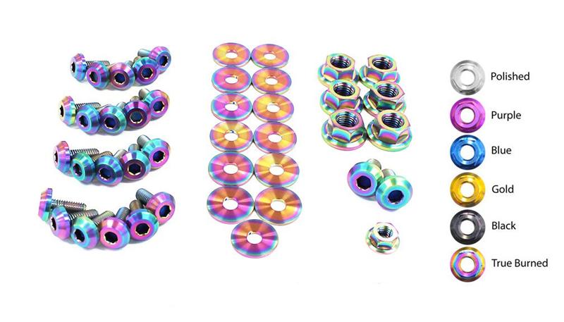 Dress Up Bolts Engine Bay Titanium Bolt Kit for Nissan Skyline R34 GTR - Blue NIS-034-Ti-BLU