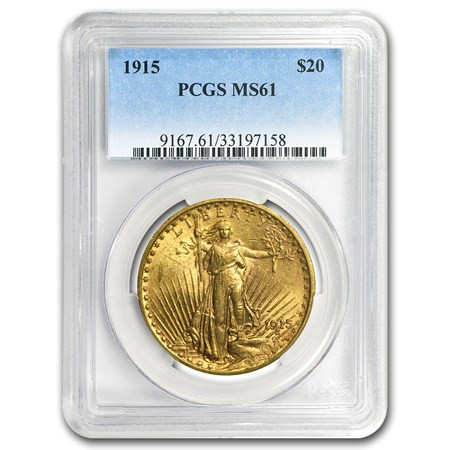 NGC/PCGS MS61 $20 St. Gaudens Gold Coin