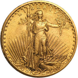 Almost Uncirculated (AU) $20 St. Gaudens Gold Coin