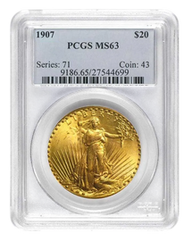 NGC/PCGS MS63 $20 St. Gaudens Gold Coin