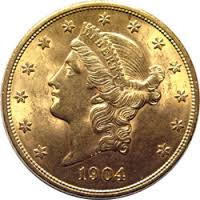 Almost Uncirculated (AU) $20 Liberty Gold Coin