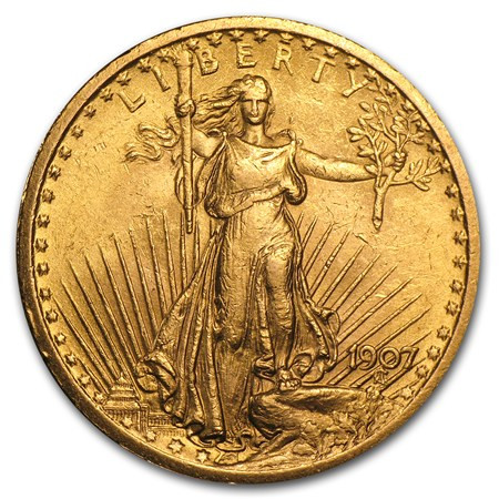 Almost Uncirculated (AU) $20 St. Gaudens Gold Coin