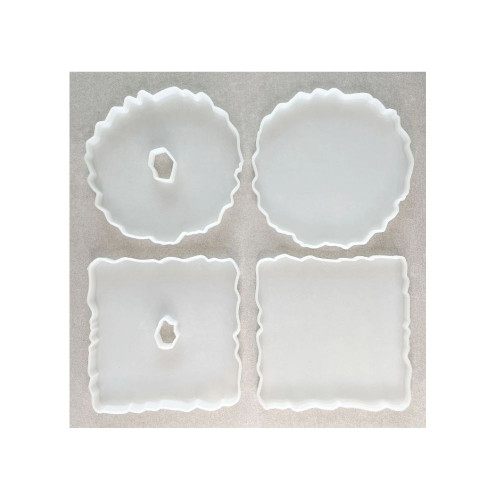 Resin Coaster Molds Edge Crystal Coaster Molds For Resin - Temu