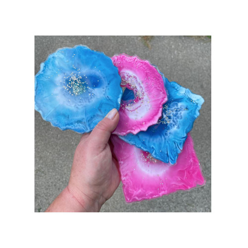 2 circle and 2 square coaster moulds