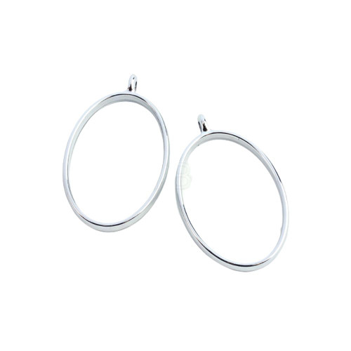 Oval Open Back Bezel - Pack of 5 - Platinum Oval Open Back Bezel - Pack of 5 - Platinum