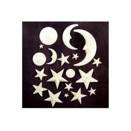 Example items moulded with Star and Moon mould