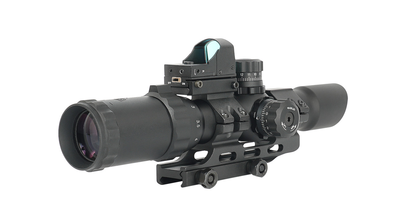 Northtac Assault 1-4x28 LPVO Riflescope Mil-Dot Reticle