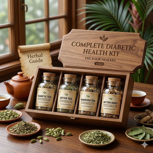 Paulie Hyper Diabetic kit ( You get 4 teas)

Mamora tea 70g ( 100% Organic)
 
Has 22 times more calcium than milk,
in addition to being rich in iron, fibers, yeast,
magnesium, potassium, proteins, zinc and minerals.
 
This plant helps regulate the intestine, inhibits the accumulation of cholesterol in the liver, has an anti-inflammatory and bactericidal effect, in addition to preventing osteoporosis.
 
 Mamora tea stimulates the release of insulin and improves the body's glycemic rate indexes, being even useful in preventing diabetes. It is also able to eliminate a large amount of cholesterol and fat in the liver and gallbladder, thereby reducing body fat, being useful for people with obesity or overweight, in addition to improving the functioning of the liver and kidneys.
 
 Mamora tea relieves symptoms related to menopause, such as anxiety, hot flashes, depression, difficulty sleeping, joint pain, headaches, muscle pain, irritation, poor memory, nervousness, urinary problems, reduced libido and cold sweats.
 
Baburu Root 50g
Ingredients: 100% Baburu Root 50g From Africa
 
What is Baburu Root ?
It is a root rich in highly detoxifying and purifying quinones, catechins, polyols and bioflavonoids.
Due to its richness in substances with physiological activity, it acts in a great part of our organism according to the lack of the cells, is still recognized in the treatment of diseases of the stomach, gall bladder, spleen and all the urinary apparatus.
 
As a purifier allows blood flow, fighting cholesterol and normalizing blood pressure.
In external lavage, results are obtained in herpes, in sores and other affections. Because it is very diuretic, it eliminates fats and reduces weight.
 
Recommended for: liver problems, gall bladder problems, purify the blood, eliminate fats, lower cholesterol, kidney problems, gastroenteritis, bad after meals, etc.
 
Diabetes  Tea ( organic)
100% Natural formula to combat and reduce diabetes.
Method of preparation: Place 2 tablespoons in 1 liter of boiled water and let stand 5 to 10 minutes. It should remain covered during infusion. It is advisable to drink 1 liter per day, 1 cup in the morning, a cup in the evening and the rest should be drunk after meals.
NOTE: Call your doctor if you are taking insulin.
Our medical formulas are based on ancestral knowledge and experiences with editorial bibliographic bases. However they undergo minor adjustments so that the blends are current and sophisticated, both in terms of flavor and therapeutic effects.
Ingredients: Cashew, Eucalyptus and the Gall of the Earth. 
 
Method of preparation: 
1 tablespoon for 1 litre of water. Place the shell in the still cool water and let it boil. Turn off the stove and let it infuse about 3 minutes, plugged.
It is recommended to take 2 cups before each meal and at bedtime.