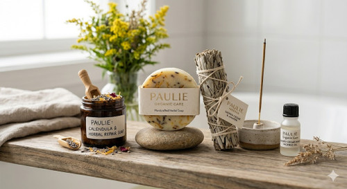 Spiritual Kit
The brain thrives on patterns. When you establish a structured sequence lighting a candle, blending targeted botanicals, and setting a clear intention your mind immediately recognizes that it is safe to unwind.

The Benefit: It fosters presence and mindfulness. Instead of rushing through a bath or a quiet moment with a distracted mind, the physical components of a kit anchor your senses firmly in the present moment.
A Quick Visual of How a Ritual Kit Transforms Energy:
Ingredient Type	Metaphysical Action	Physical/Sensory Benefit
Sacred Salts (Epsom/Sea Salt)	Absorbs & neutralizes negative energy	Relaxes muscles, detoxifies, generates negative ions
Targeted Botanicals (e.g., Lamier Jaune, Sage)	Transmutes dim or heavy energy into golden light	Calms mental fatigue, connects the senses to nature
Pure Essential Oils	Aligns the aura with higher frequencies	Direct brain/limbic system activation for stress relief
