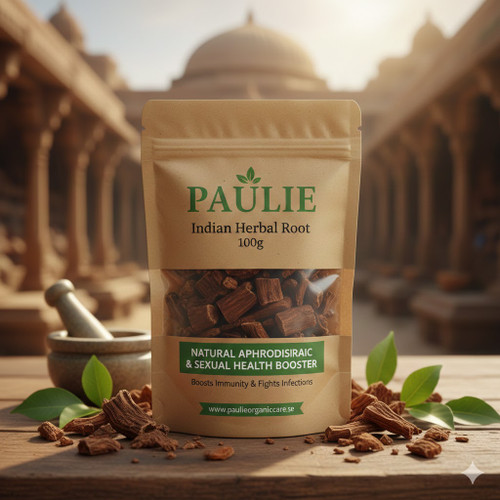 Paulie Indian Herbal Root 100g

Key Health Benefits of Paulie Indian Herbal Root

Natural Aphrodisiac & Sexual Health Booster
Traditionally used to enhance libido and fertility in both men and women.
Improves blood circulation, which can boost energy and vitality.
Supports hormonal balance.
Supports Liver & Kidney Health 
Promotes liver detoxification and protects against liver diseases.
Helps with urinary tract infections (UTIs) and kidney function.
Reduces Inflammation & Pain Relief 
Has powerful anti-inflammatory properties, beneficial for arthritis, joint pain, and muscle soreness.
Helps with rheumatism, back pain, and headaches.
Boosts Immunity & Fights Infections 
Contains antibacterial, antiviral, and antifungal properties.
Supports the body in fighting common colds, flu, and infections.
Helps detox the body and removes harmful toxins.
Aids Digestion & Relieves Bloating ?

Supports Respiratory Health & Eases Cough

How to Paulie Indian Herbal Root
✔ As Tea:

Boil 1 teaspoon of Paulie Indian Herbal Root in 1-2 cups of water for 10-15 minutes.
Strain and drink once or twice daily.