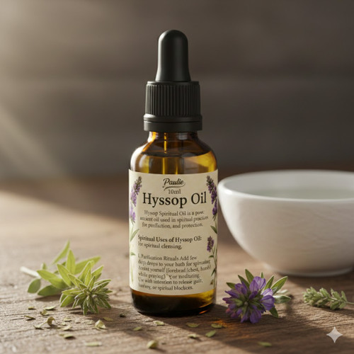 Paulie Hyssop Oil extract 10ml
 
Hyssop Spiritual Oil is a powerful, ancient oil used in spiritual practices for cleansing, purification, and protection.
Spiritual Uses of Hyssop Oil:
1. Purification Rituals
Add a few drops to your bath for spiritual cleansing.
Anoint yourself (forehead, chest, hands) while praying or meditating.
Use with intention to release guilt, heaviness, or spiritual blockages.
"Purge me with hyssop, and I shall be clean..." — Psalm 51:7
2. House Cleansing
Mix hyssop oil with water and use it to lightly spray doorways, windows, or sacred spaces.
Diffuse in your home to remove lingering negativity or emotional heaviness.
3. Protection
Dab a drop on a white candle during prayer or spellwork.
Carry a small vial with you or anoint protective talismans.
4. Meditation & Prayer
Apply to your pulse points before entering into prayer, journaling, or quiet reflection.
The scent is herbaceous, slightly minty, and helps open the mind and heart to divine guidance.
 