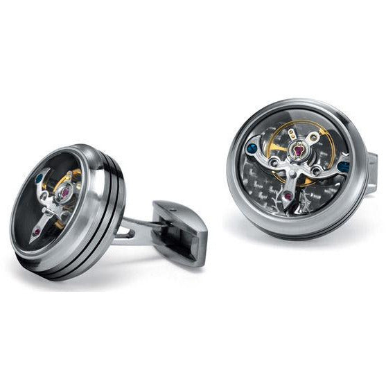 Matt Stainless Steel With Tourbillon Cufflinks