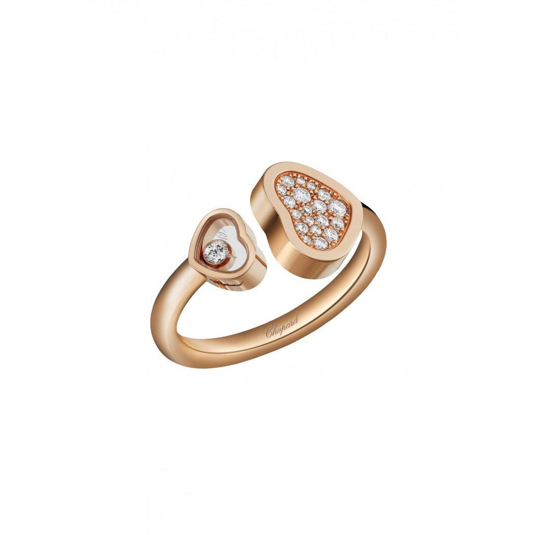 Chopard Happy Hearts Rose Gold & Diamond Ring / 829482-5900