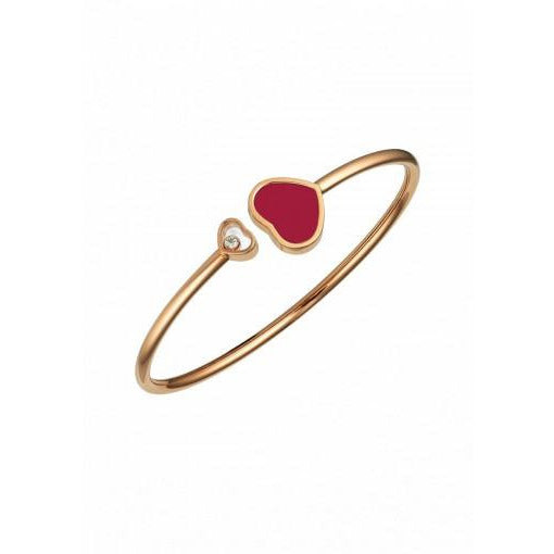 Chopard Happy Hearts Rose Gold Red Stone Bangle
