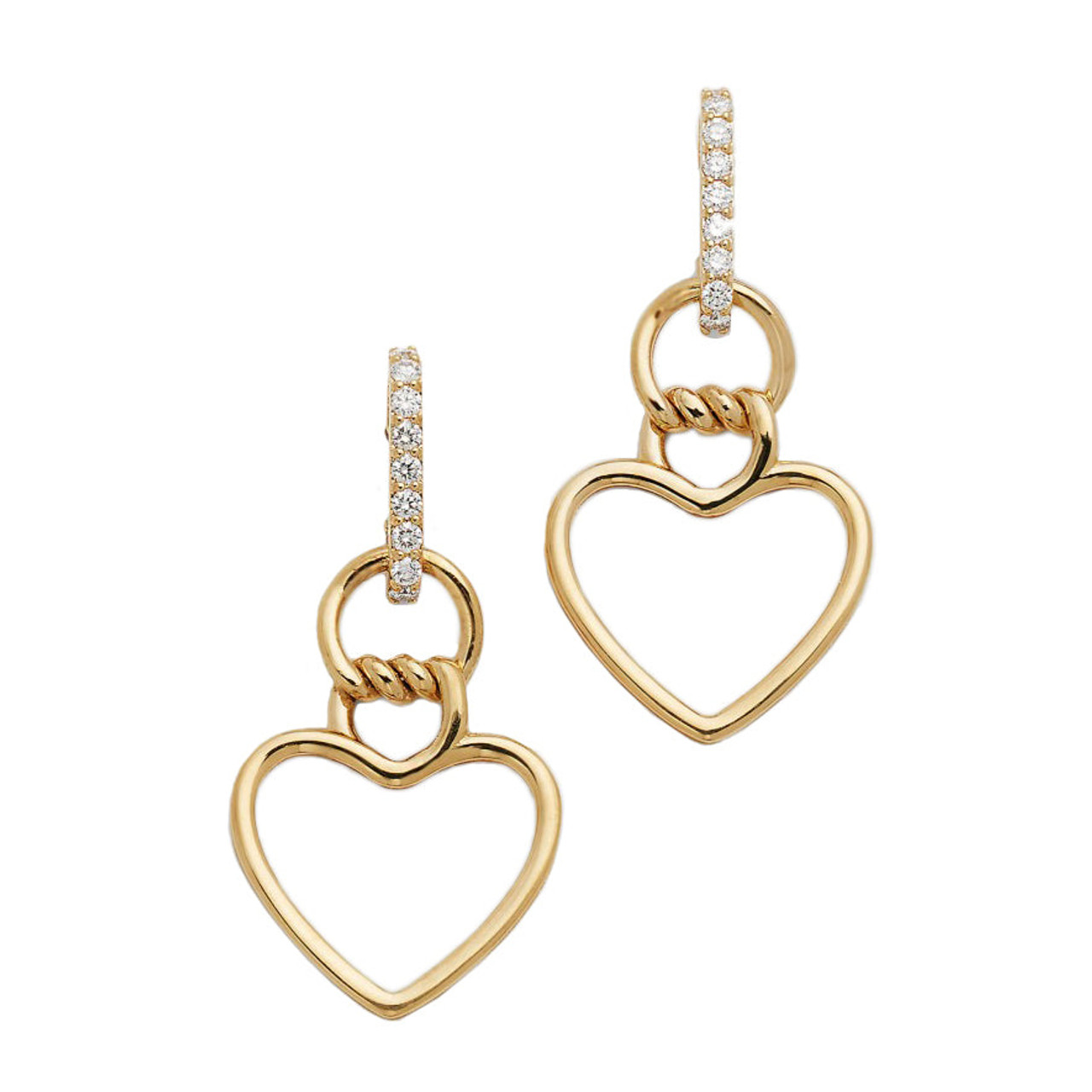 Roberto Coin Cialoma Yellow Gold Heart Drop Earrings Roberto Coin Cialoma Yellow Gold Heart Drop Earrings