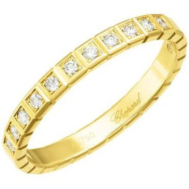 Chopard Ice Cube Pure Yellow Gold Semi Set Diamond Band