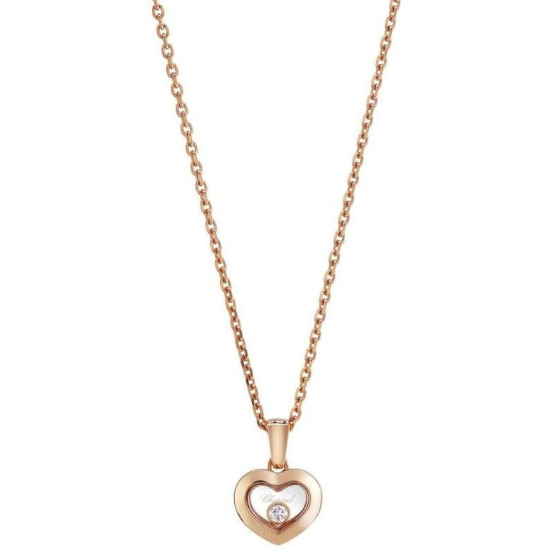 Chopard Rose Gold Heart Pendant With One Floating Diamonds