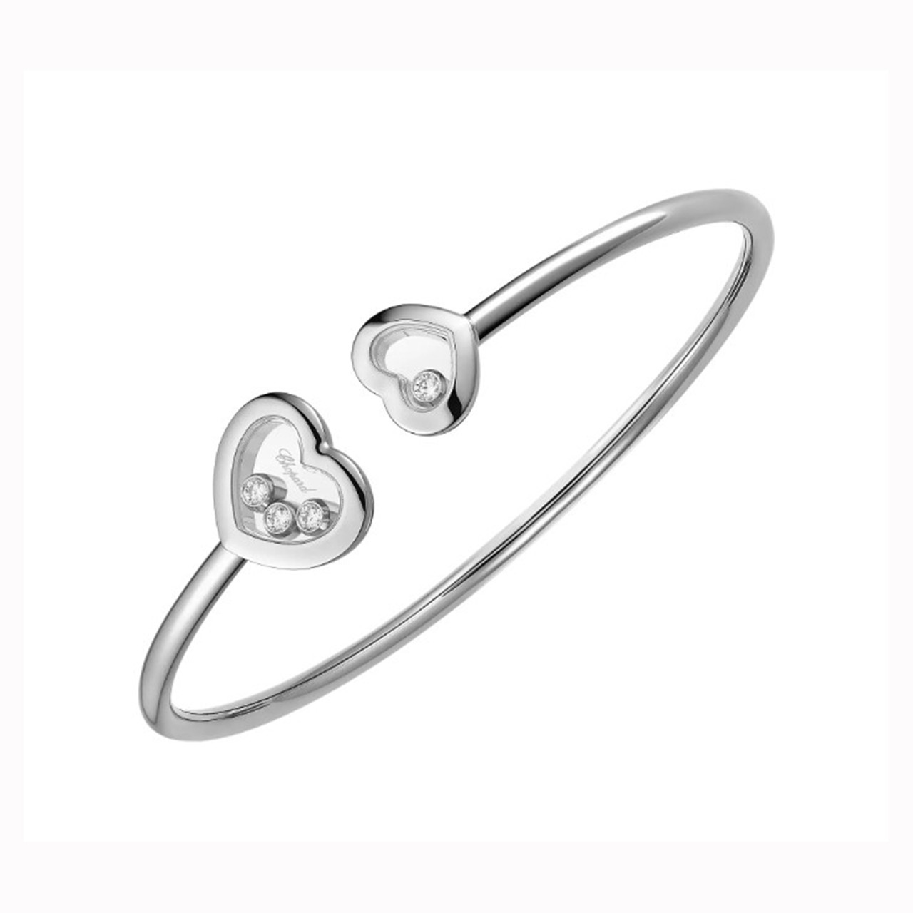 Chopard Happy Diamonds Icons White Gold Double Heart Bangle
