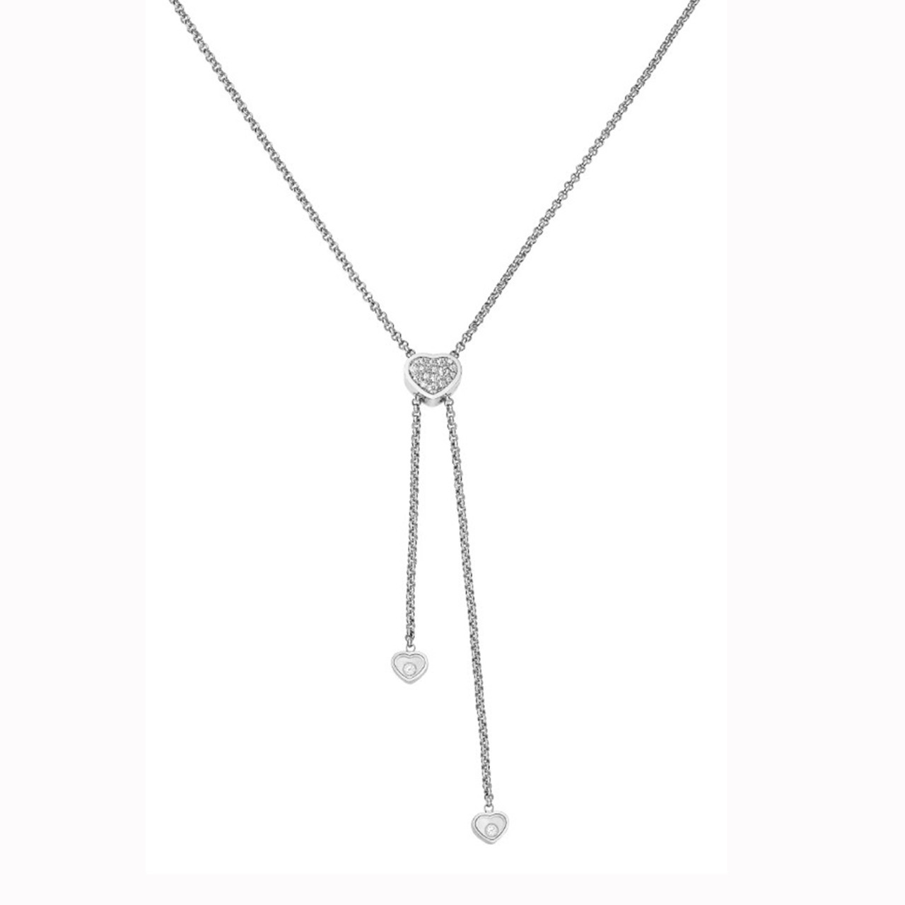 Chopard Happy Hearts White Gold Diamond Heart Lariat Necklace