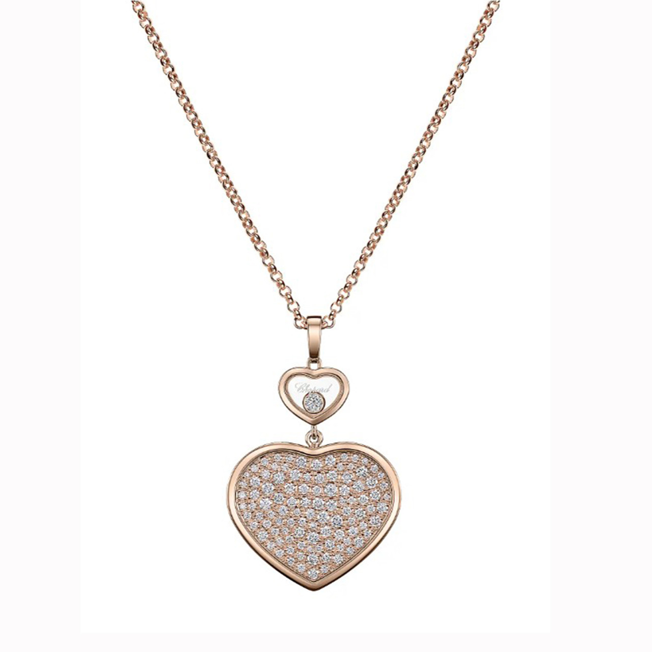 Chopard Happy Hearts Rose Gold Diamond Large Pendant