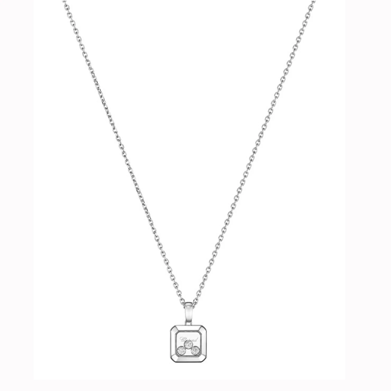Chopard White Gold Square Pendant