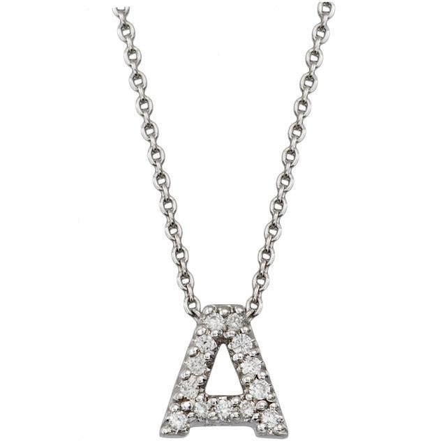 Tiny Treasures Diamond Initial A Necklace