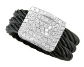 Celtic Noir  Diamond Rectangle Ring Size 5.5