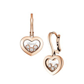 Chopard Rose Gold Large Hanging Heart Earrings
