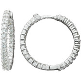 Roberto Coin Inside and Outside Diamond Hoop Earrings