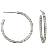 Micro Pave Inside And Out Diamond Hoop Earrings 1