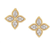Roberto Coin Princess Flower Medium Diamond Stud Earrings