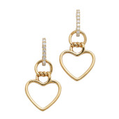 Roberto Coin Cialoma Yellow Gold Heart Drop Earrings Roberto Coin Cialoma Yellow Gold Heart Drop Earrings