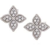 Roberto Coin Princess Flower Medium Diamond Stud Earrings 1