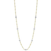 Roberto Coin Diamonds by the Inch 7 Diamond Two Tone Dogbone Necklace