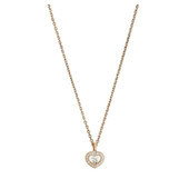 Chopard Rose Gold Diamond Heart Pendant With One Floating Diamond
